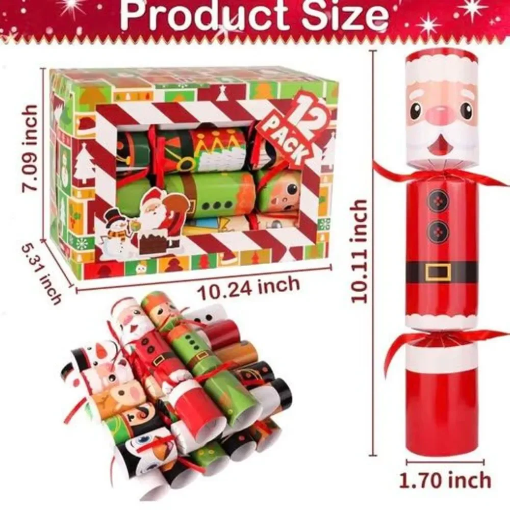 12 Pack Christmas No-Snap Party Table Favors, Christmas Party Supplies